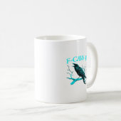 Mug Corbeau F-Caw-F Oiseau Drôle Rétro (Devant droit)