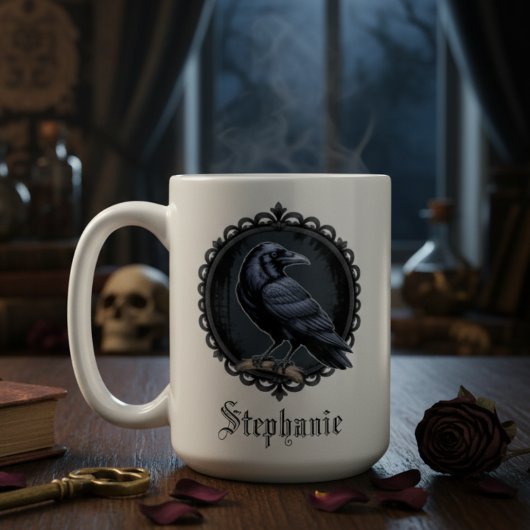 Mug Corbeau gothique avec nom