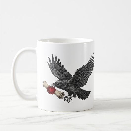 Mug Corbeau messager Dark Macabre Art Amour gothique (Gauche)