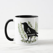 Mug Corbeau Monogramme Unisex Esprit Animal Eucalyptus (Gauche)