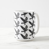 Mug Corbeau noir et blanc Coupe Lino (Devant droit)