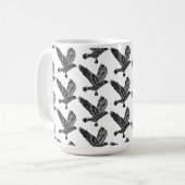 Mug Corbeau noir et blanc Coupe Lino (Devant gauche)