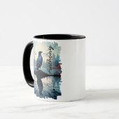 Mug Corbeau par réflexion de lac tranquille (Devant gauche)