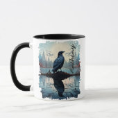 Mug Corbeau par réflexion du lac Tranquille (Gauche)