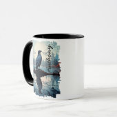 Mug Corbeau par réflexion du lac Tranquille (Devant gauche)