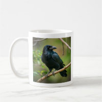 Corbeau sur une branche d'arbre