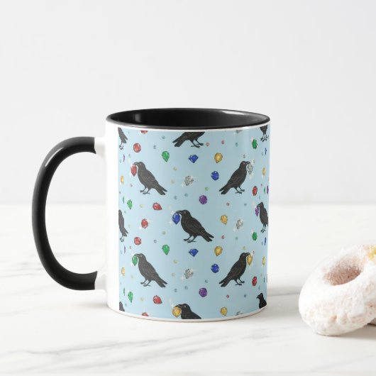 Mug Corbeaux avec des joyaux (Avec donut)