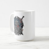 Mug Corbeaux et épées d'Odin Mythologie Viking drapeau (Devant gauche)