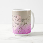 Mug Cordes de coeur rose poème (Devant droit)