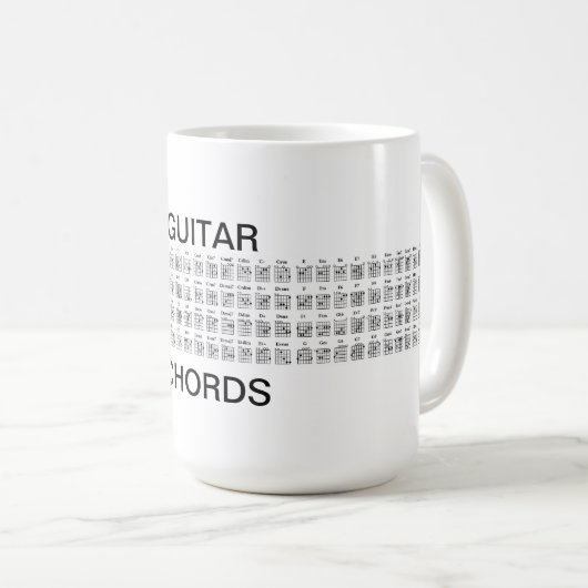 Mug Cordes de guitare complètes 15oz (Devant droit)