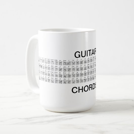 Mug Cordes de guitare complètes 15oz (Devant gauche)