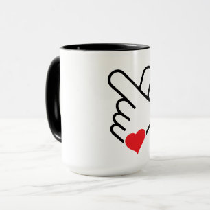 Mug Corée v doigt, wave ou main coréenne. J'ai une pou