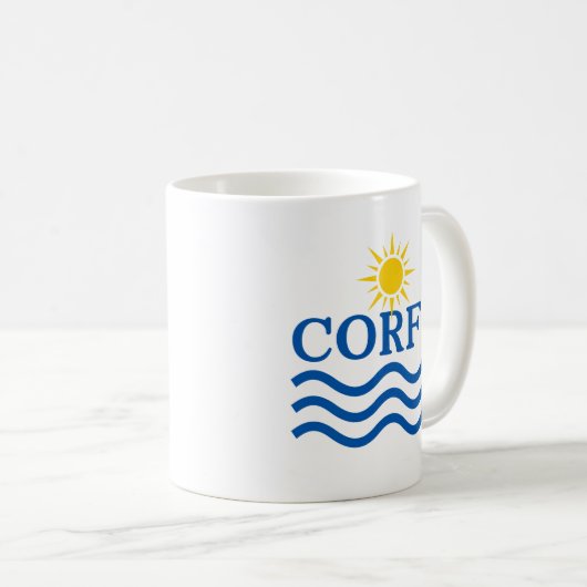 Mug CORFU Grèce, Sun Waves (Devant droit)