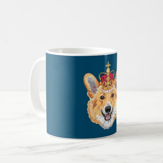 Mug Corgi à couronne (Devant gauche)