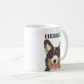 Mug Corgi à tête noire personnalisée (Devant droit)