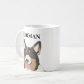 Mug Corgi à tête noire personnalisée (Devant gauche)