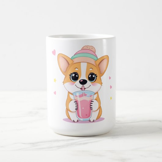 Mug Corgi adorable profiter d'une Smoothie (Centre)