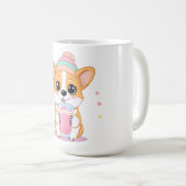 Mug Corgi adorable profiter d'une Smoothie (Devant droit)