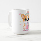 Mug Corgi adorable profiter d'une Smoothie (Devant gauche)