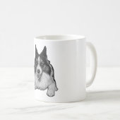 Mug Corgi baisé à la neige Bonjour (Devant droit)