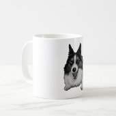 Mug Corgi baisé à la neige Bonjour (Devant gauche)