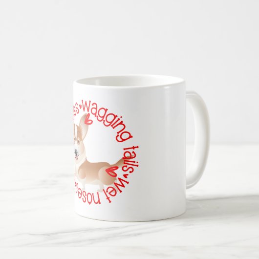 Mug Corgi, baisers négligés (Devant droit)