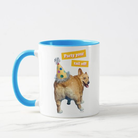 Mug Corgi Butt Birthday Hat (Gauche)