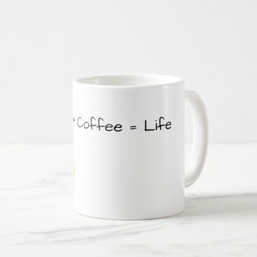 Mug Corgi + Café = la vie (Devant droit)