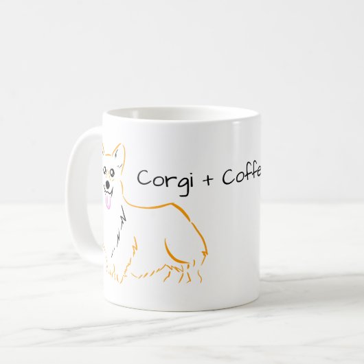 Mug Corgi + Café = la vie (Devant gauche)