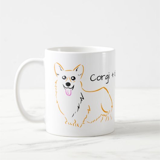 Mug Corgi + Café = la vie (Gauche)