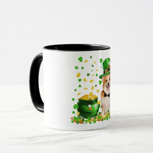 Mug Corgi Chien Joyeux St. Patricks Day (Devant gauche)