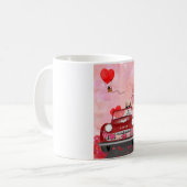 Mug Corgi Chien voiture avec les coeurs Valentine's (Devant gauche)
