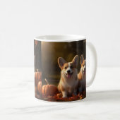 Mug Corgi chiot Automne Délice Citrouille (Devant droit)