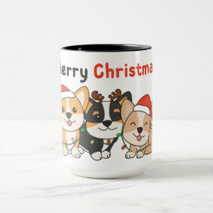 Mug Corgi Christmas Animaux mignons Chiens Joyeux Noël