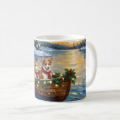 Mug Corgi Christmas Boat Holiday (Devant droit)