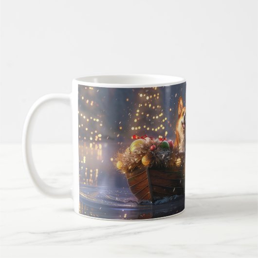 Mug Corgi Christmas Festive Voyage (Gauche)