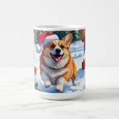 Mug Corgi coule en neige avec Casquette de Noël (Centre)