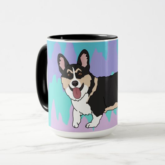 Mug Corgi couleur Tri (Devant gauche)
