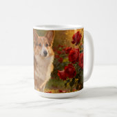 Mug Corgi dans les Roses V (Devant droit)