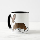 Mug Corgi de Gallois de cardigan de bande dessinée (Devant gauche)