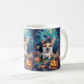 Mug Corgi d'Halloween avec la peur Citrouille (Devant droit)
