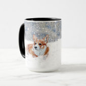 Mug Corgi d'hiver (Devant gauche)