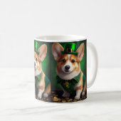 Mug Corgi Dog en robe de fête St. Patrick (Devant droit)