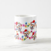 Mug Corgi Head Santa Hat Chien de Noël personnalisé (Centre)