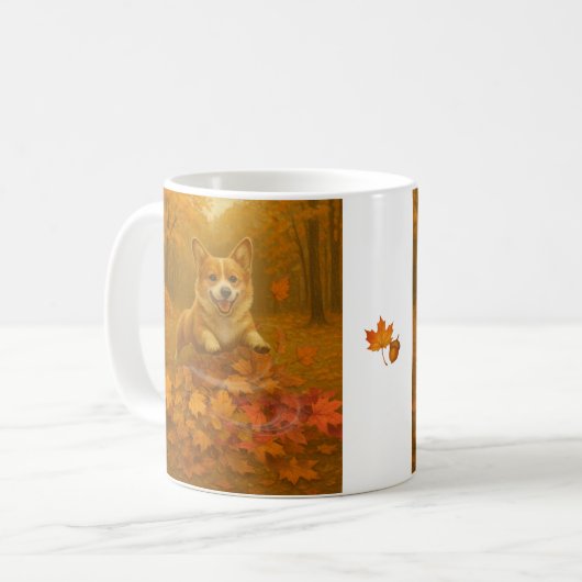 Mug Corgi Leaf Leap (Devant gauche)