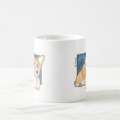 Mug Corgi léchant le pot de beurre d'arachide (Centre)
