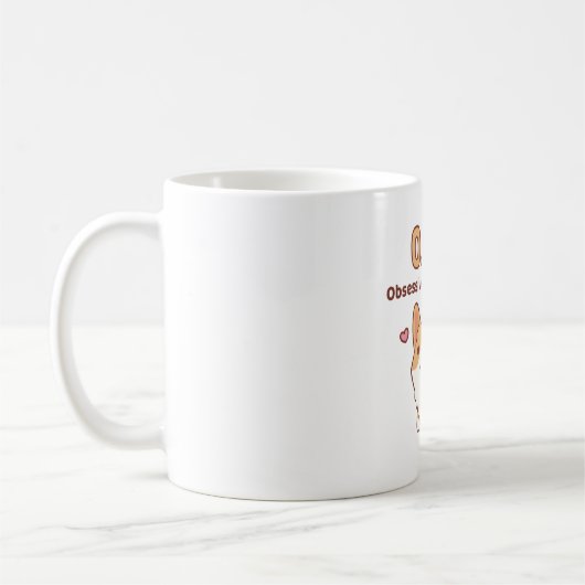 Mug Corgi mignon Obsessionnel Corgi trouble Funny (Gauche)
