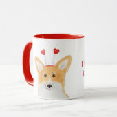 Mug Corgi mignonne 'Je t'aime plus que les saucisses'  (Devant gauche)