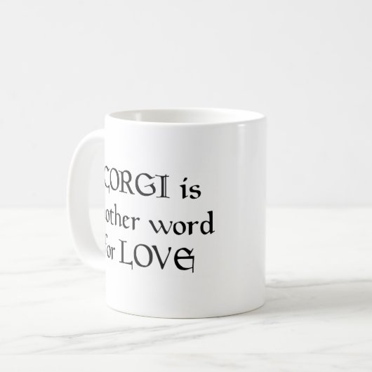 Mug corgi mot café muette (Devant gauche)