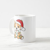 Mug Corgi Noël Animaux d'hiver Chien (Devant gauche)